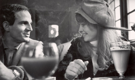 Francois Truffaut and Julie Christie break during filming of Farenheit 451