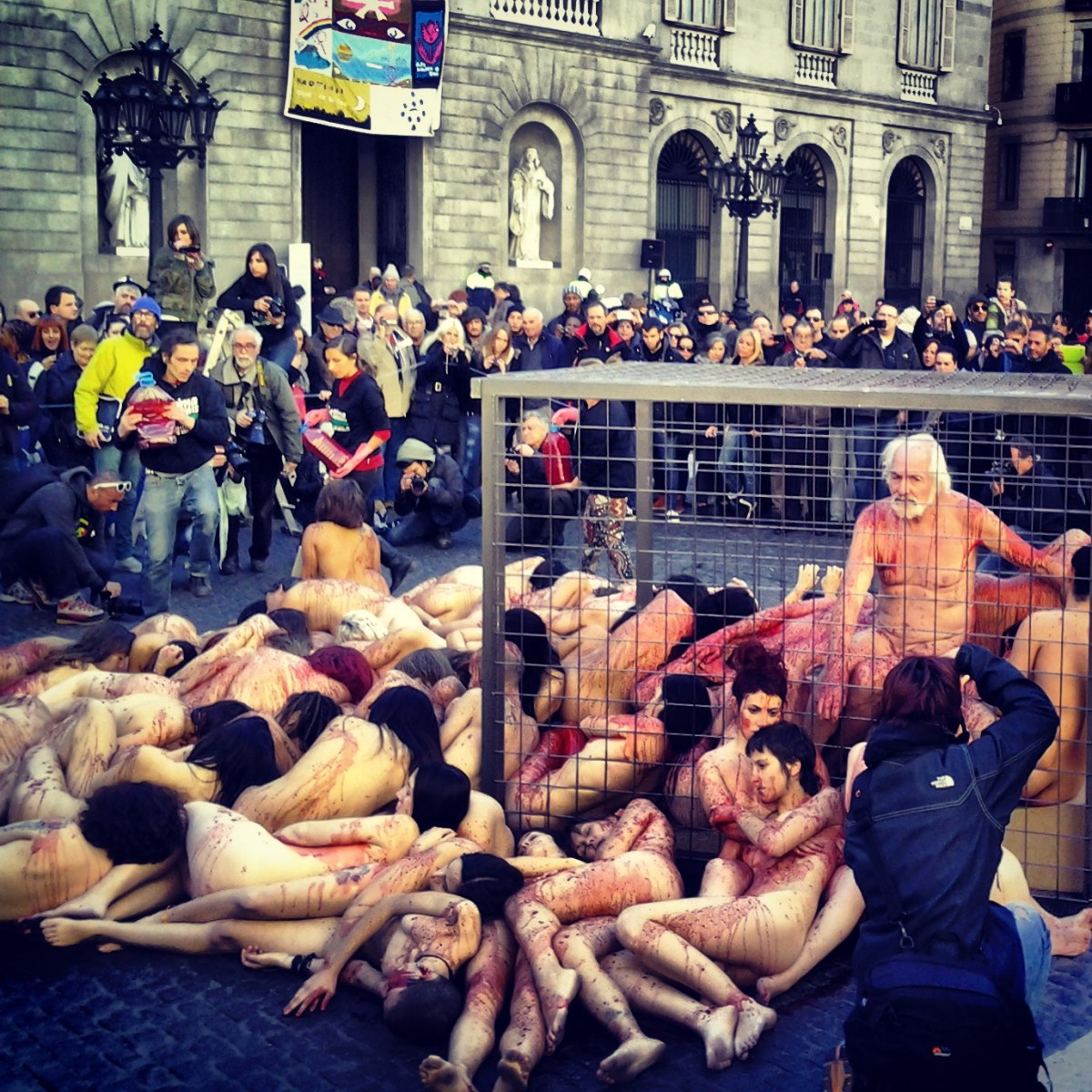Barcellona - Manifestazione in Piazza del municipio