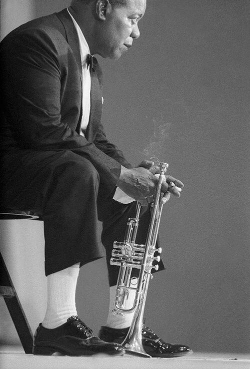 Louis Armstrong. Photo by Hervé Gloaguen, 1965