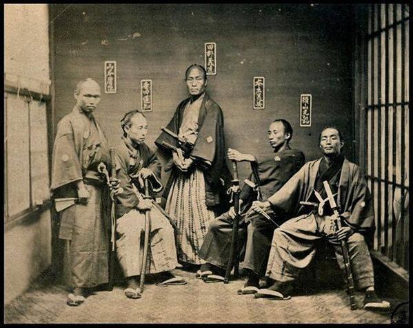 Vecchia e rara foto dei Samurai. 1860 - 1880