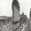 Flatiron Building, New York.  Il punto di riferimento di Manhattan in fase di costruzione. 1902