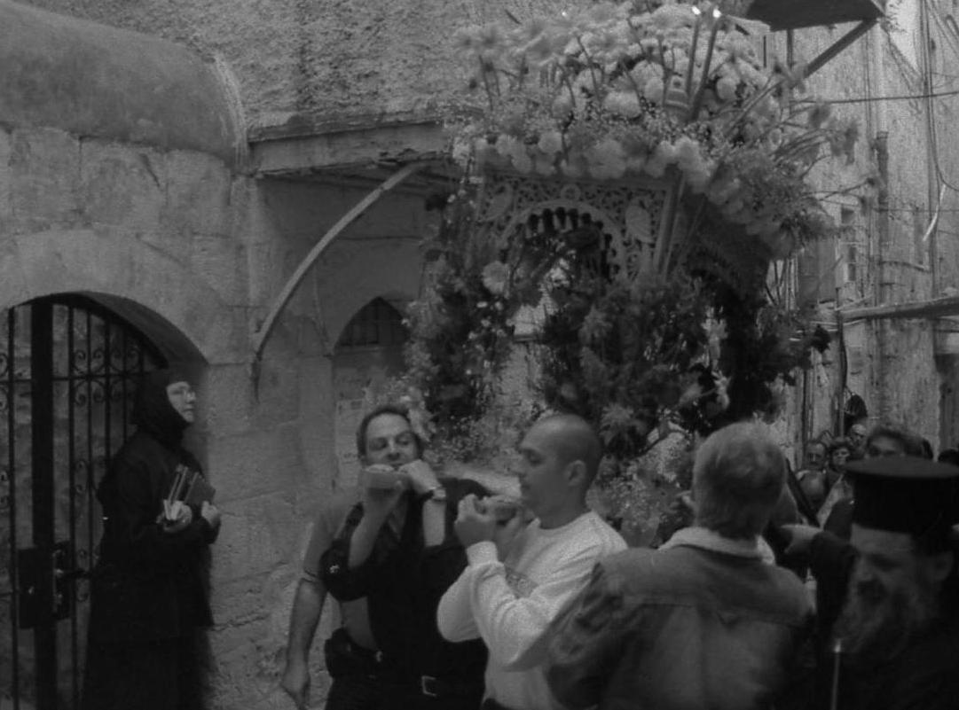 Una processione ortodossa di Pasqua in Gerusalemme