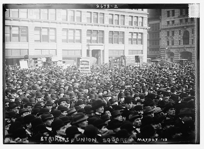 Scioperanti in Union Square