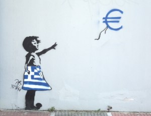 Banksy Euro girl by Absent