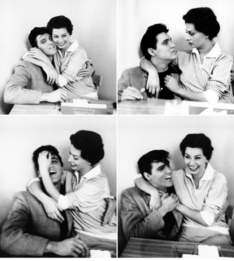 Elvis Presley e Sophia Loren, 1958 (Foto di Bob Willoughby)