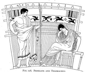 Penelope e Telemaco a Itaca