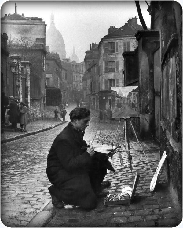 Artista a Parigi, Montmartre, 1946