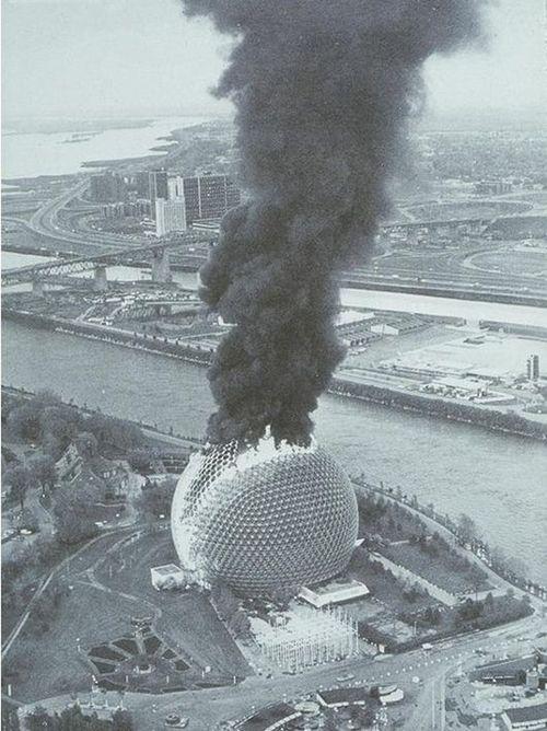 Il museo Biosphere di Montréal prende fuoco, 1976