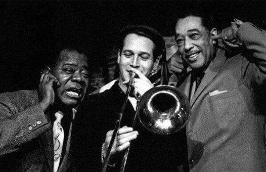 Louis Armstrong, Paul Newman e Duke Ellington nel 1961