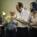 Yoda designer Stuart Freeborn, Yoda operator and voice Frank Oz, and Mr. Jim Henson