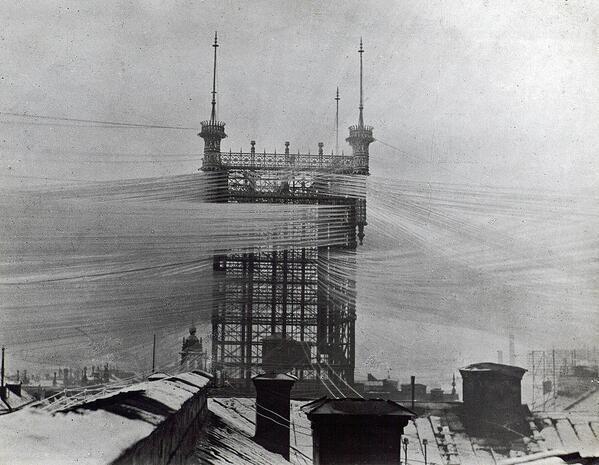 "Telephone Tower" a Stoccolma, Svezia. Gestiva più di 5000 linee. C. 1890