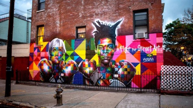 Tributo a Andy Warhol e Jean-Michel Basquiat dello street artist brasiliano Eduardo Kobra