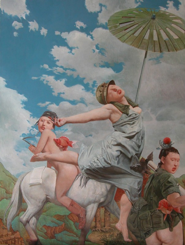 Dipinto dell'artista mongolo Wei Dong