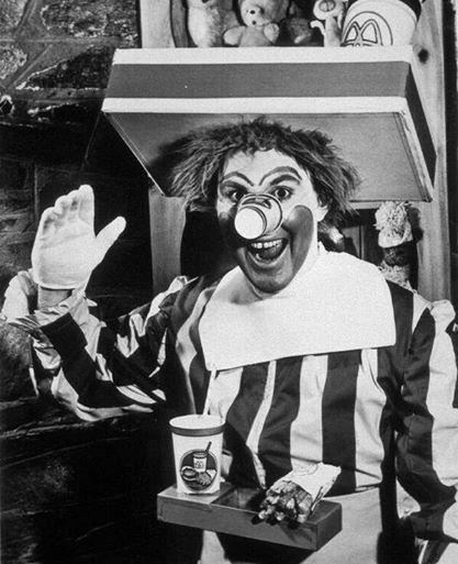 Ronald il pagliaccio originale di McDonald's 1963