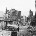La città basca di Gernika fu bombardata e distrutta dai tedeschi. Gernika il giorno dopo, 26 aprile, 1937