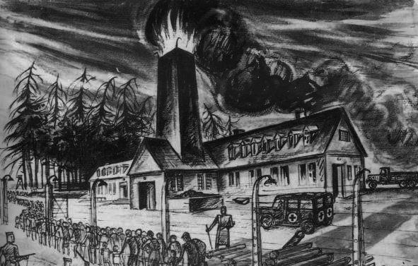 David Olère - Colonne di gassazione nel Crematorio II