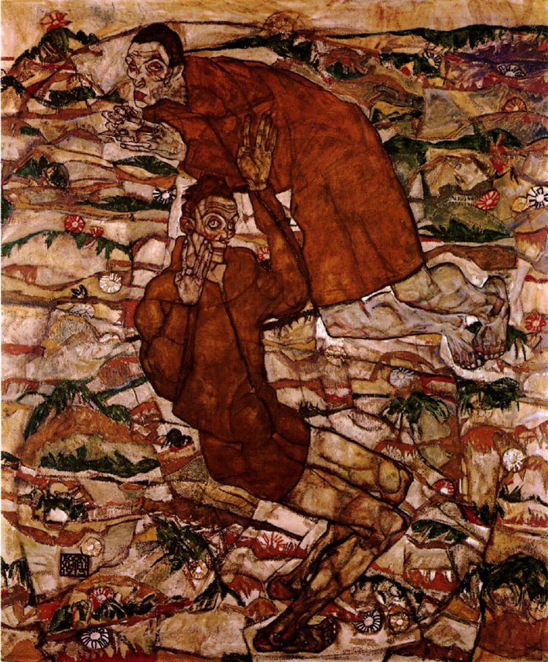 Egon Schiele - Levitation 1915 oil on canvas. private collection