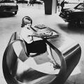 Reception desk, Peugeot HQ, Av Grande Armée, Paris, France, by Ben Swildens in 1966