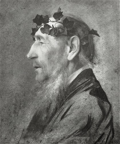 Gustav Klimt - Old man with ivy wreath, 1883