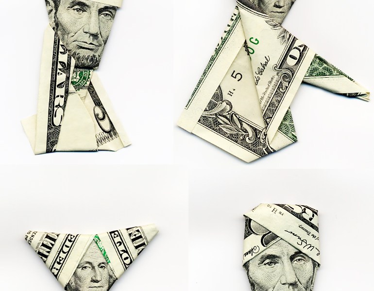 Moneygami dell'artista giapponese Hasegawa Yosuke