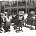 Lesotho women protesting violence against women at a National Women’s Day protest at National University of Lesotho