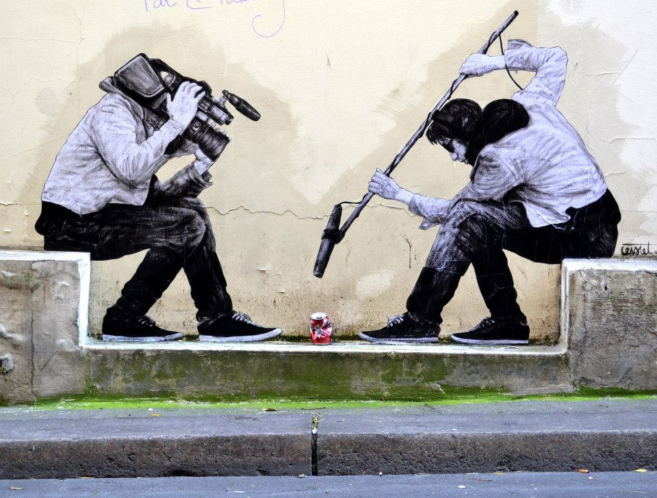 Opera dello street artist francese Charles Leval aka Levalet