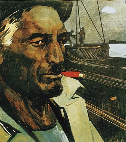 Tahir Salahov - Oil Worker with Red Cigarette (1959)
