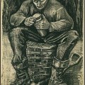 Vincent Van Gogh – Lavoratore che affetta del pane, seduto su una cesta (1882)