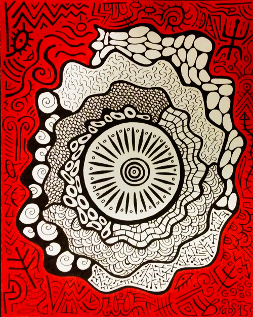 Colorminazione - Pintadera mandala (rossa)