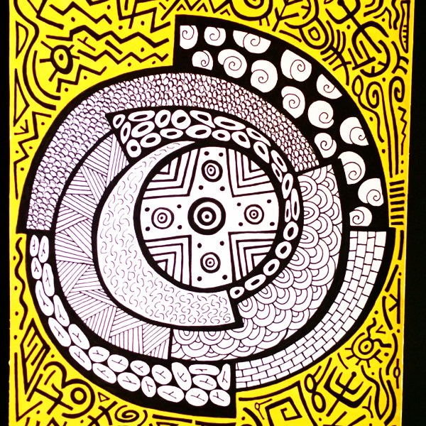 Colorminazione - Pintadera mandala (gialla)