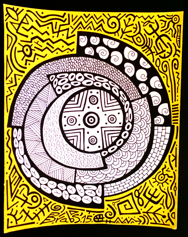 Colorminazione - Pintadera mandala (gialla)