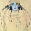 Gustav Klimt – Portrait of a Lady, en face (unfinished) (1917)