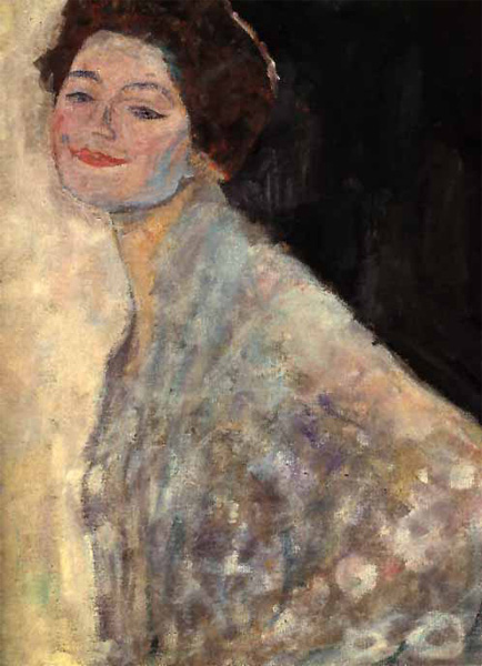 Gustav Klimt - Portrait of a Lady in white (unfinished) (1917)
