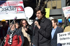 Aaron Swartz parla contro SOPA/PIPA a New York il 18 gennaio 2012