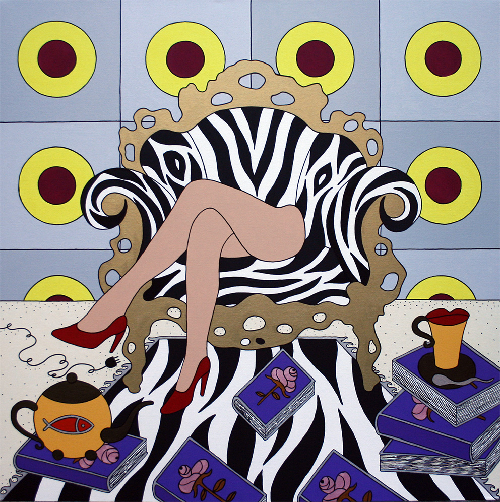 Giampaolo Atzeni - La Poltrona della felicità 2014, acrilico su tela 100 x 100