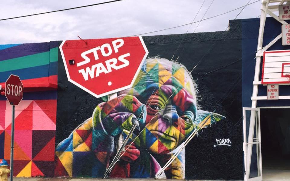 “Stop Wars” di Kobra – Wynwood, Miami per Art Basel 2015
