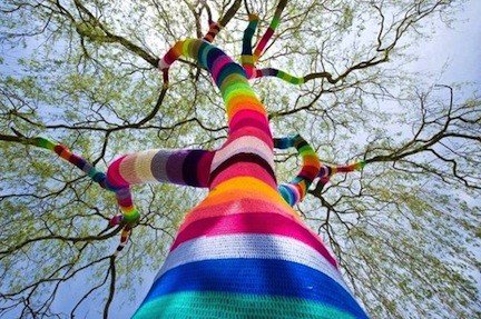 Winter Rainbows - Yarn Bombing Guerrilla