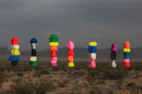"Seven Magic Mountains" by Ugo Rondinone