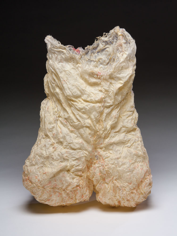 Kiyomi Iwata - Peach Three, 2003, silk organza, 20 x 14 x 9 in. - Photo by Taylor Dabney