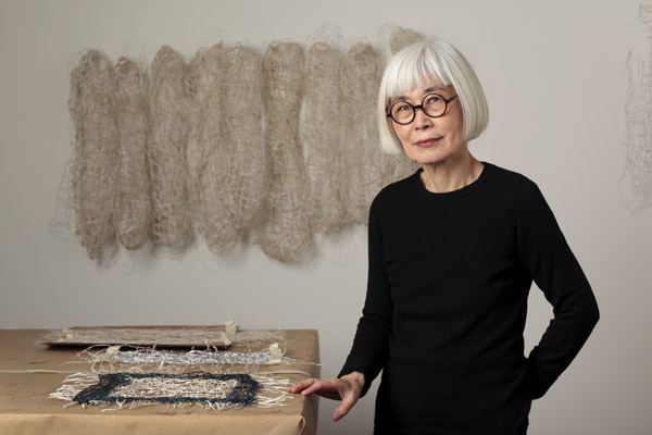 Kiyomi Iwata - Polarity Two, 2012, ogarami choshi, silver leaf, 8.5 x 8 x 6.5 in. - Photo by Taylor Dabney