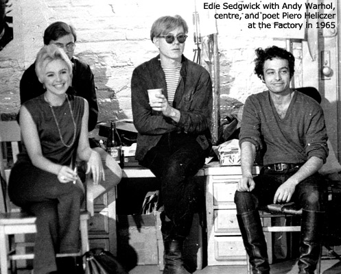 Andy Warhol, Edie Sedgwick e Pietro Heliczer alla Factory (1965)