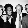 Bruno Bischofberger con Andy Warhol, Jean-Michel basquiat e Francesco Clemente, New York 1984