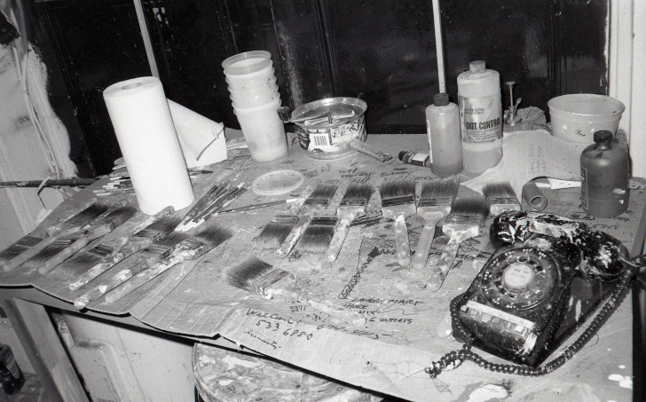 Paige Powell, scrivania privata di Andy Warhol Broadway, 860, NYC, 1982. © Paige Powell, Reprint Of Image By Permission