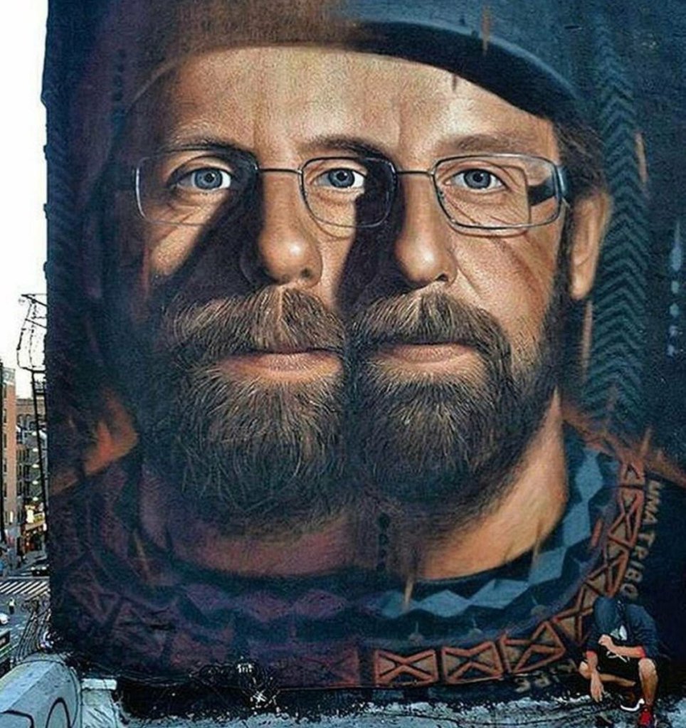 Os Gemeos portrait by Jorit Agoch @Manhattan, NYC