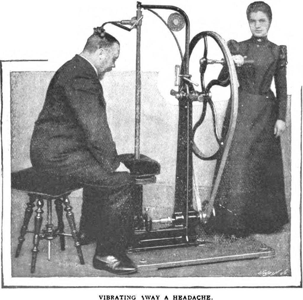 Macchina vibrante contro il mal di testa. Circa 1900