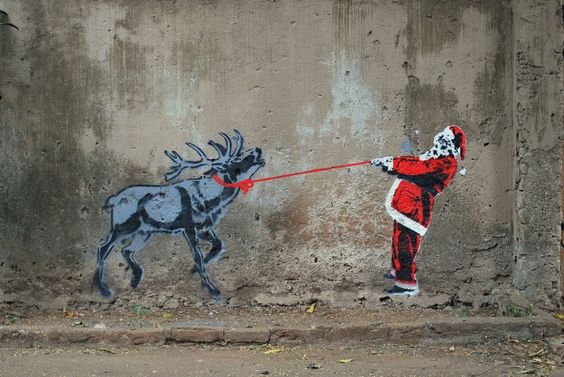 Street art: Babbo Natale