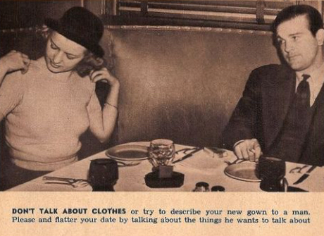 Non parlate di vestiti e non provate a descrivere il vostro nuovo abito a un uomo. Rendete piacevole e senza intoppi il vostro primo appuntamento parlando delle cose di cui lui vuole parlare
