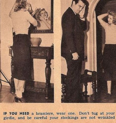 Se avete bisogno di un reggiseno, indossatene uno. Non stringetelo al busto e fate attenzione che le calze siano ben tese