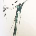 Helena Almeida – La Ligne, 1985 (Works on paper, ink and dark green gouache on paper)