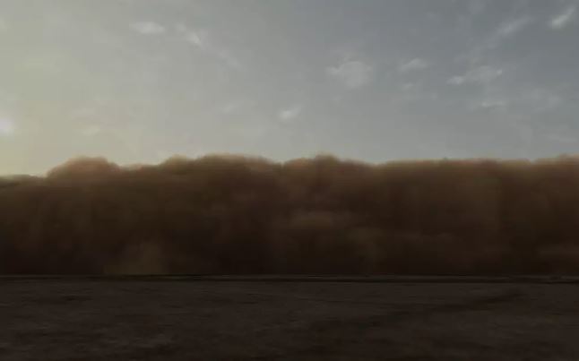 John Gerrard - Dust Storm (Dalhart, Texas), 2007 - Realtime 3D software, custom made monitor or projection